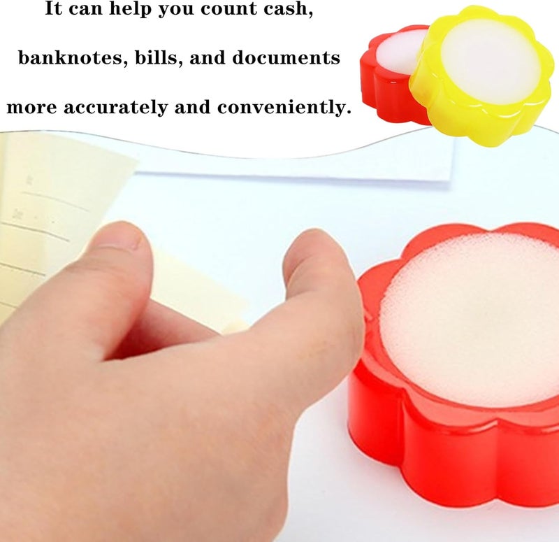 Yimluofa 6 PCS Finger Wet Sponge Professional Fingertip Moistener Finger Moistener Flower Shape Finger Wet Sponge Cup for Fingers Counting Money Papers Bills Documents - Image 5